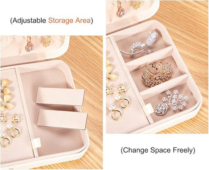 LANDICI Small Jewelry Box for Women Girls, PU Leather Travel Jewelry Case - Image 4