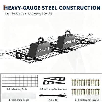 GarveeHome 2 Pack 2x6ft Garage Storage Shelving Wall Mounted, - Image 2