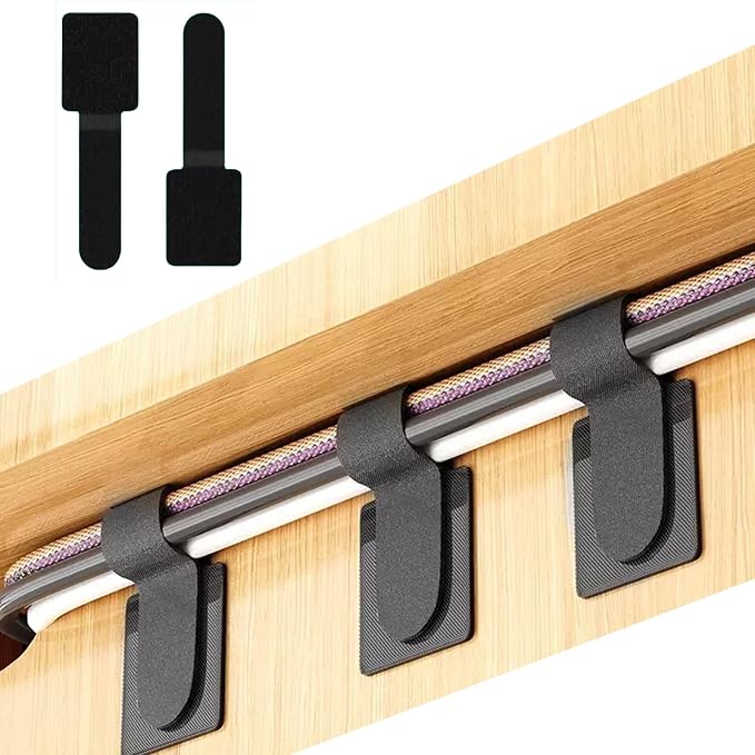 50PCS Hook and Loop Cable Straps, Cable Management Under Desk, Self Adhesive by Unknown
