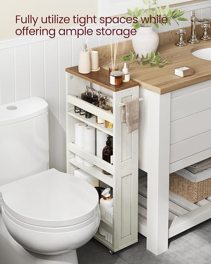VASAGLE 4-Tier Slide-Out Storage Cart, Slim Kitchen Cart - Image 5