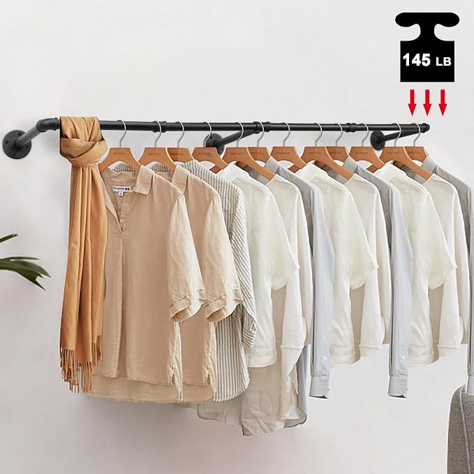 Livabber Industrial Pipe Clothes Rack, Heavy Duty Detachable Iron Garment Rack - Image 6
