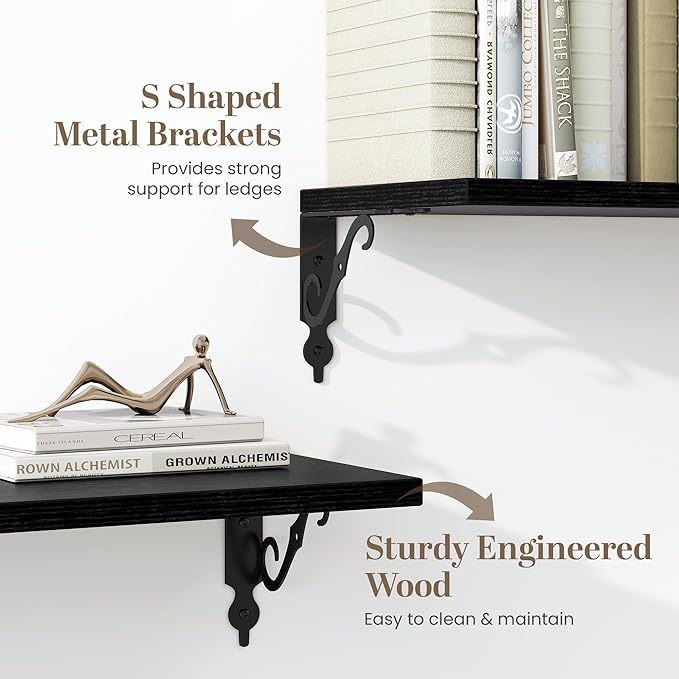 Fun Memories 36 Inches Floating Shelves, Rustic Long Wall Shelves, 8 Inch Deep - Image 4