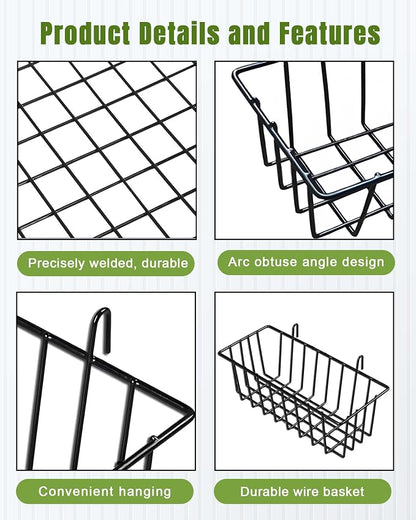 10 PCS Black Wire Baskets, No Drilling, Hanging Wire Basket - Image 3