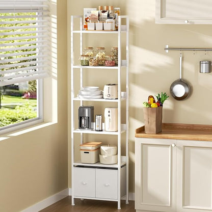 Furologee White 6 Tier Bookshelf - Image 6