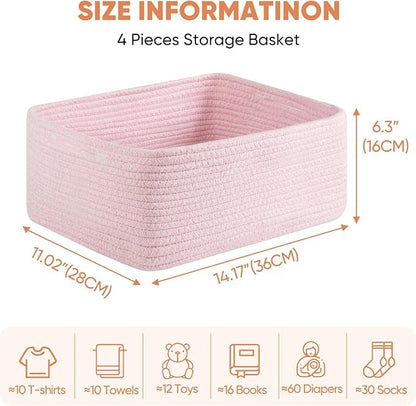 OIAHOMY 4 Pack 14.17*11.02*6.3IN Storage Baskets - Image 2