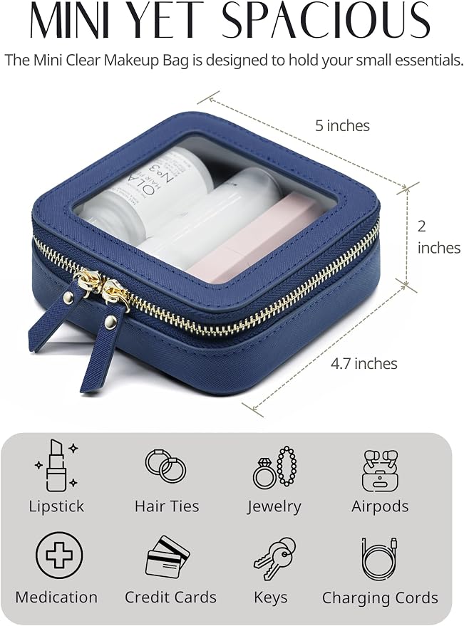 Popvibe Clear Makeup Bag Travel Cosmetic Case Transparent Toiletry Bag - Image 6