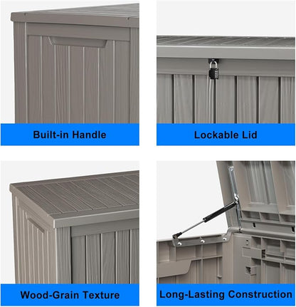 180 Gallon Outdoor Deck Box, Storage Lockable Waterproof Patio Furniture - Image 5