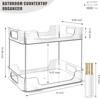 2-Tier Bathroom Counter Organizer Countertop Storage, Dresser Organizer Vanity - Image 2