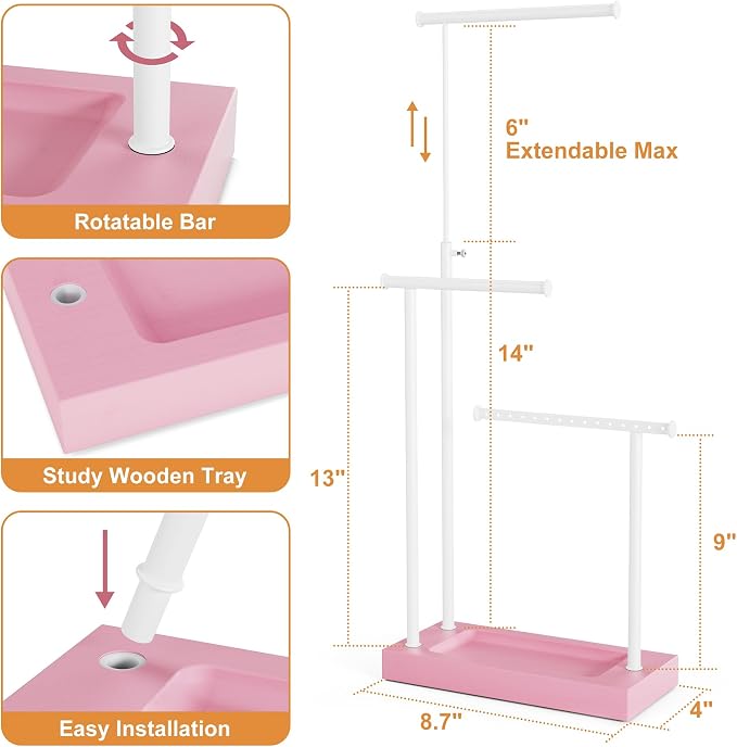 SRIWATANA Jewelry Organizer Stand, Extra Tall Necklace Holder Jewelry Holder - Image 7