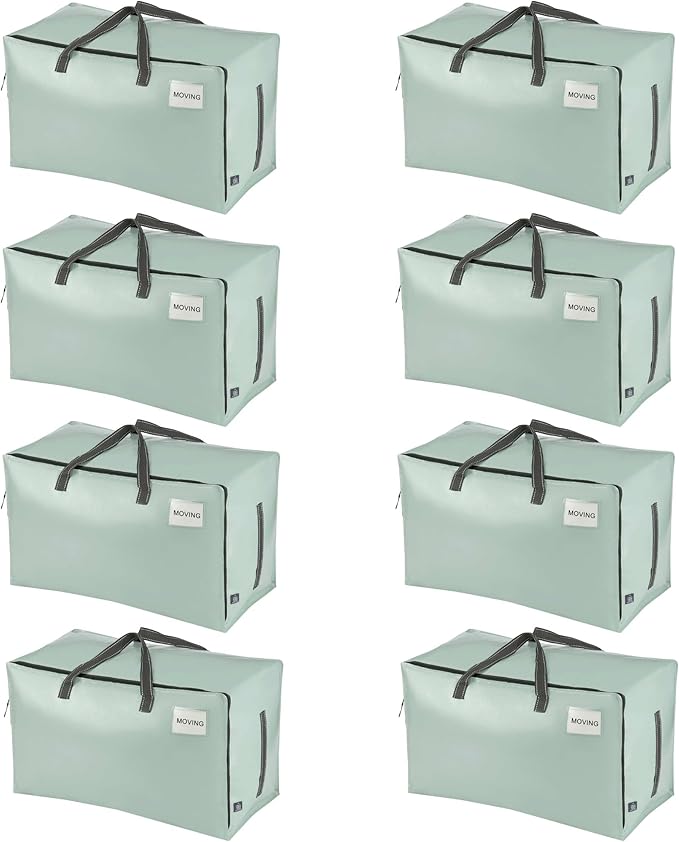 VENO 8 Pack Moving Bags and Large Christmas Decoration Storage Bins by Veno