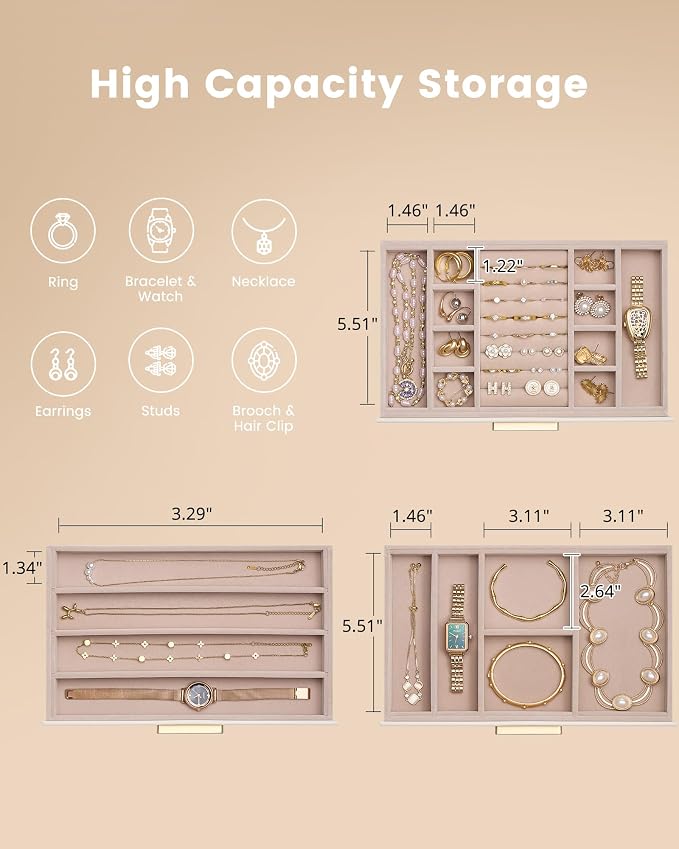 Lolalet Jewelry Box Organizer, 3-Layer Jewelry Organizers and Storage Case - Image 5