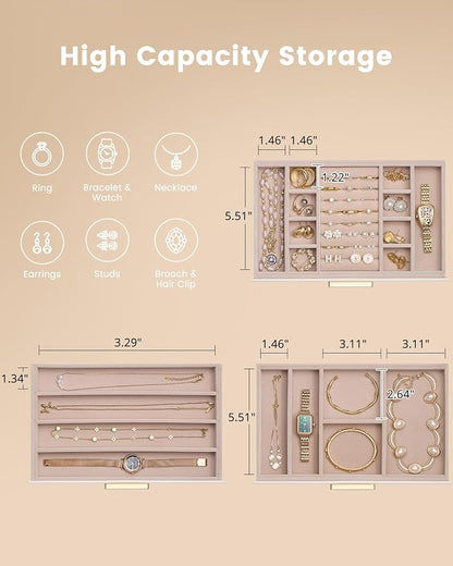 Lolalet Jewelry Box Organizer, 3-Layer Jewelry Organizers and Storage Case - Image 5