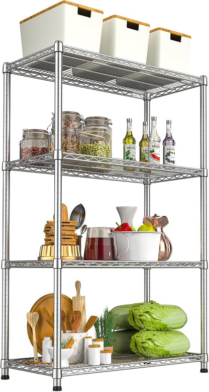 4- Shelf Storage Shelves Metal Shelving Unit Adjustable 4 Tier Wire Shelving by HeavyDutyStorageShelves