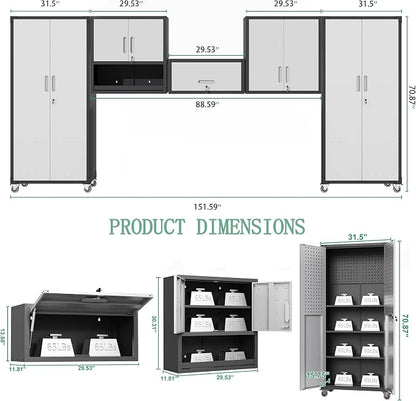 Metal Tool Cabinet, Garage Storage Cabinet System, Wall Cabinet & Locking - Image 2