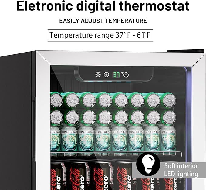Beverage Refrigerator Cooler, 105 Can/3.0 Cubic Feet Mini Fridge - Image 4