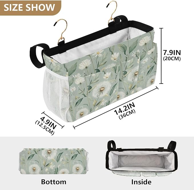 Sage Green Dandelion Bedside Caddy - Image 4