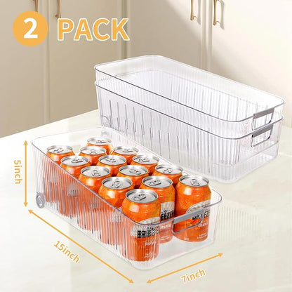 Refrigerator Organizers and Storage 2pcs Rolling Storage Bins Fridge Organizer - Image 5