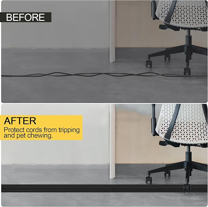 MYFAMIREA 10FT Floor Cord Cover Heavy Duty Cable Cover Protector 3 Channels - Image 6