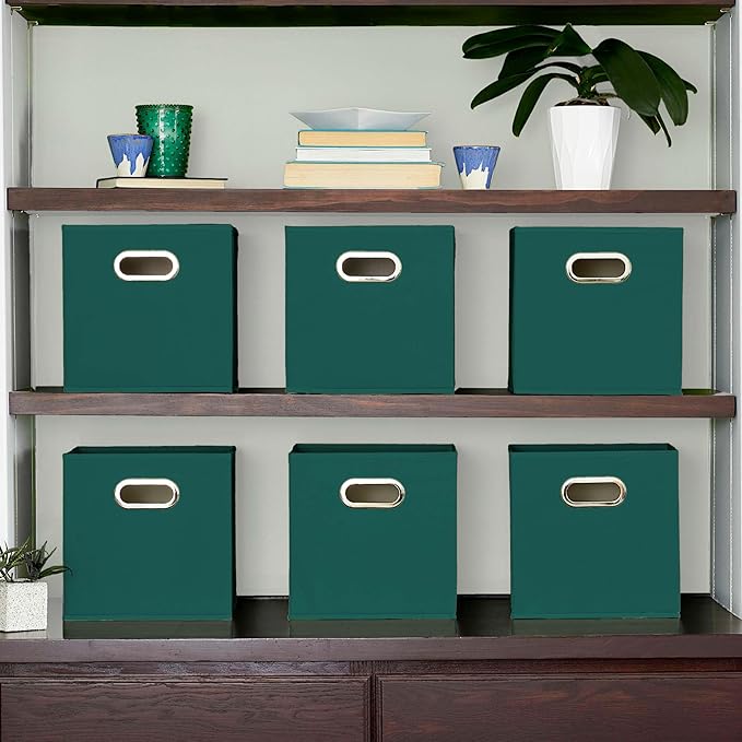 Household Essentials Foldable Fabric Storage Cubes 6-Pack – 11x11x11 Stackable - Image 3