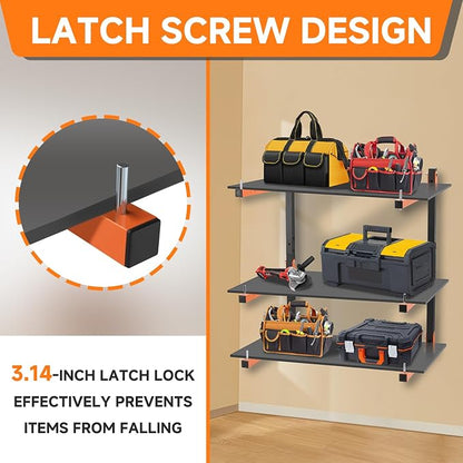 Lumber Rack Wall Mount, Heavy Duty Wood Storage Racks, 3-Level System Garage - Image 7
