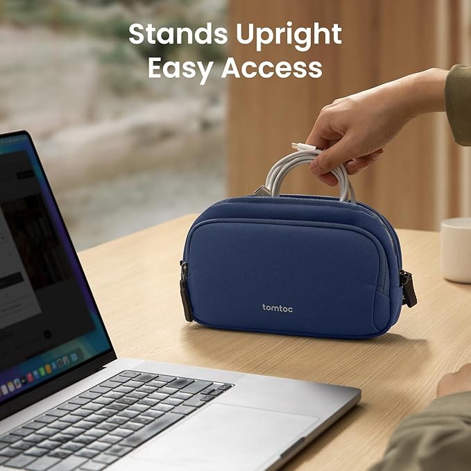 tomtoc Electronic Organizer Travel Case, Water Resistant Dual Compartment Tech - Image 3