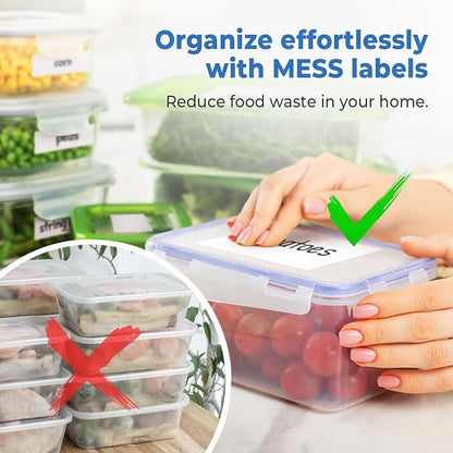 MESS Removable Food Labels for Containers 3x4" Erasable Kitchen Labels for - Image 3