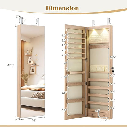 Giantex Wall or Door Mounted Jewelry Armoire - Image 7