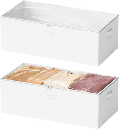 SpaceAid 2 Pack 10" High Under Bed Storage Containers, Large Underbed Storage by SpaceAid