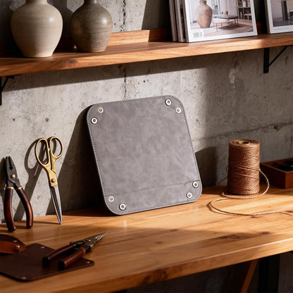 siduater Valet Tray Desktop Storage Organizer – Vegan Leather Catchall Bedside - Image 3