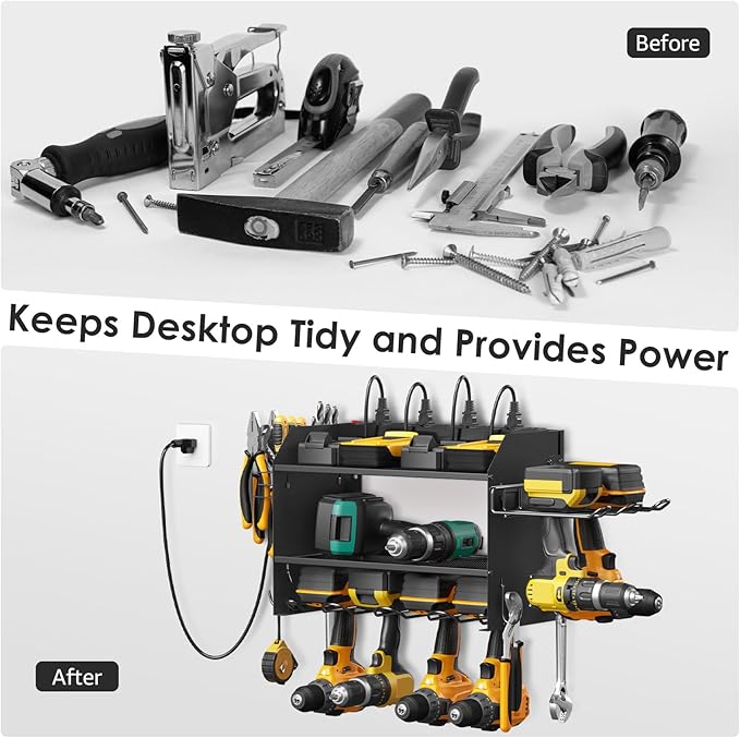 CCCEI Modular Power Tool Organizer Wall Mount Charging Station, Garage Drill - Image 4