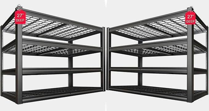 62" Wide Heavy Duty Garage Shelving Units, Steel Shelf, Large Storage Rack by SKZNSA