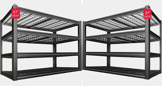 62" Wide Heavy Duty Garage Shelving Units, Steel Shelf, Large Storage Rack by SKZNSA