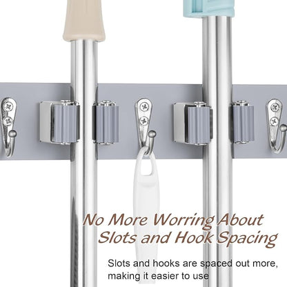 Gray Mop Broom Holder Wall Mount - Image 4
