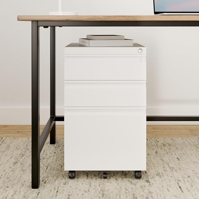 3 Drawer Vertical File Cabinet, Mobile Filling Cabinet - Image 2