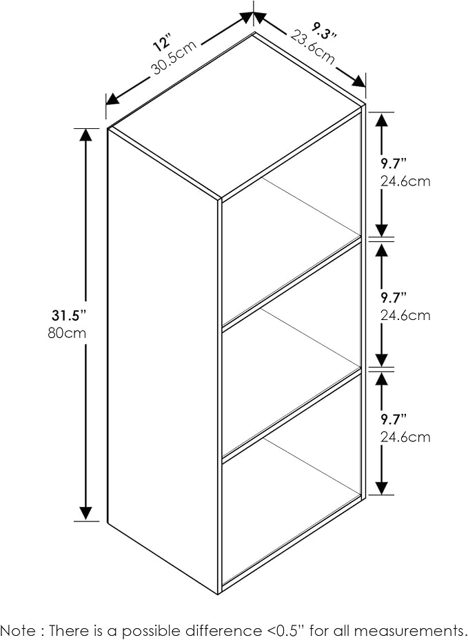 Furinno LUDER Book Shelf, 3-Cube Bookshelf, Bookcase - Image 8