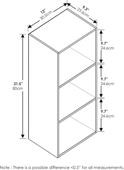 Furinno LUDER Book Shelf, 3-Cube Bookshelf, Bookcase - Image 8