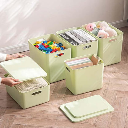 5 pack large plastic White storage bins Baskets, Toy Box Chest - Image 5