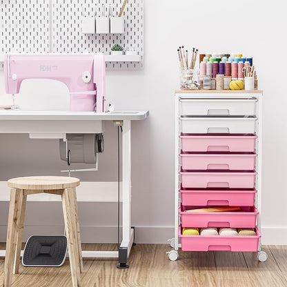 Rolling Cart with Drawers, Craft Storage, Teacher Cart, Storage Cart on Wheels - Image 9