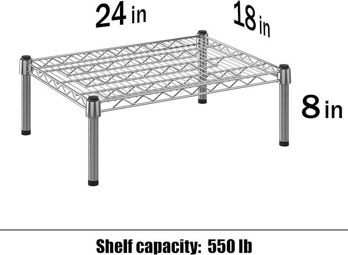 18" Deep x 24" Wide x 8" Height 1-Tier Wire Shelving Kit | NSF Commercial - Image 3