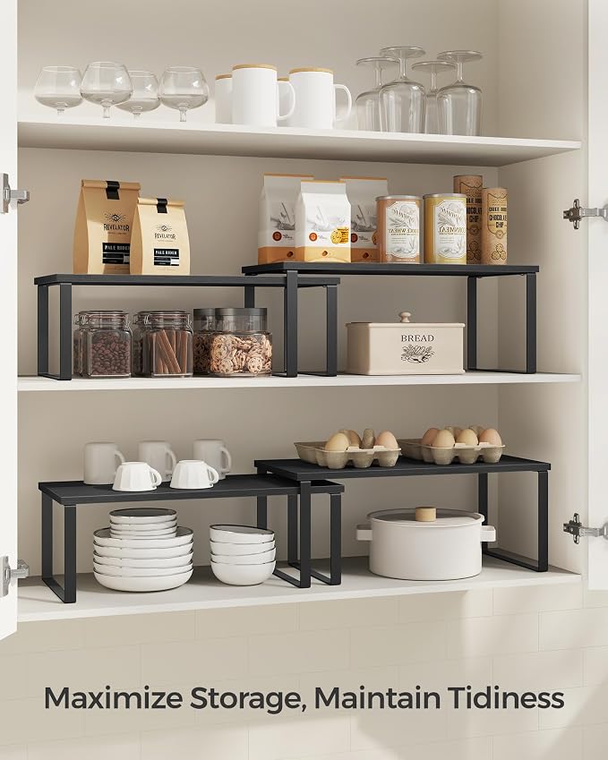 SONGMICS Cabinet Organizer Shelf, Kitchen Storage, Spice Rack, Expandable - Image 4