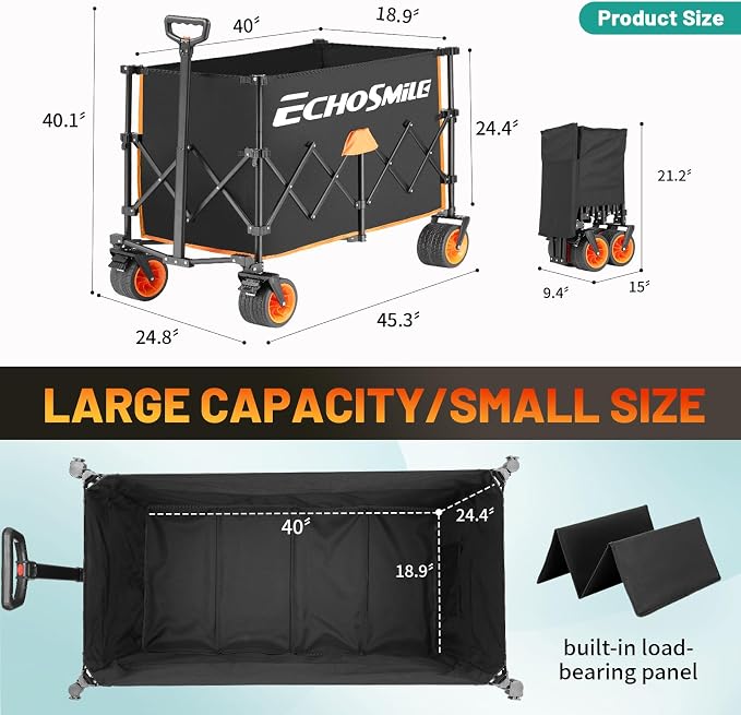 EchoSmile Collapsible Foldable Extended Wagon - Image 2