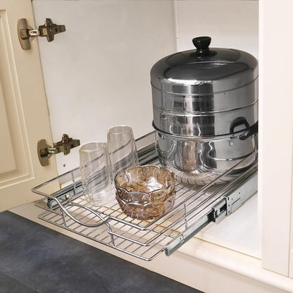 Pull Out Cabinet Organizer 17" W x 21" D, Heavy Duty Kitchen Cabinet Pull Out - Image 5