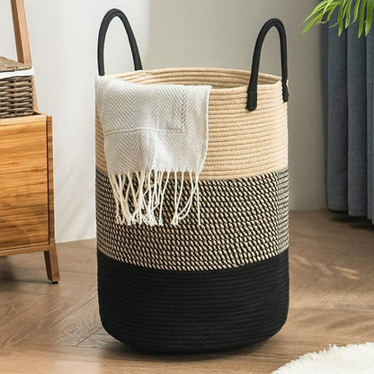 YOUDENOVA Woven Rope Laundry Hamper Basket, 72L Tall Luandry Basket, Baby by YOUDENOVA