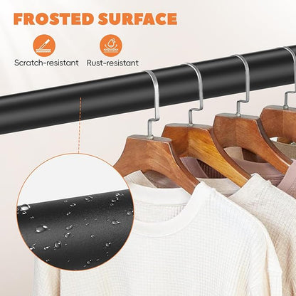Closet Rod 50-99 Inches, Adjustable Heavy Duty Metal Black Closet Rods - Image 6