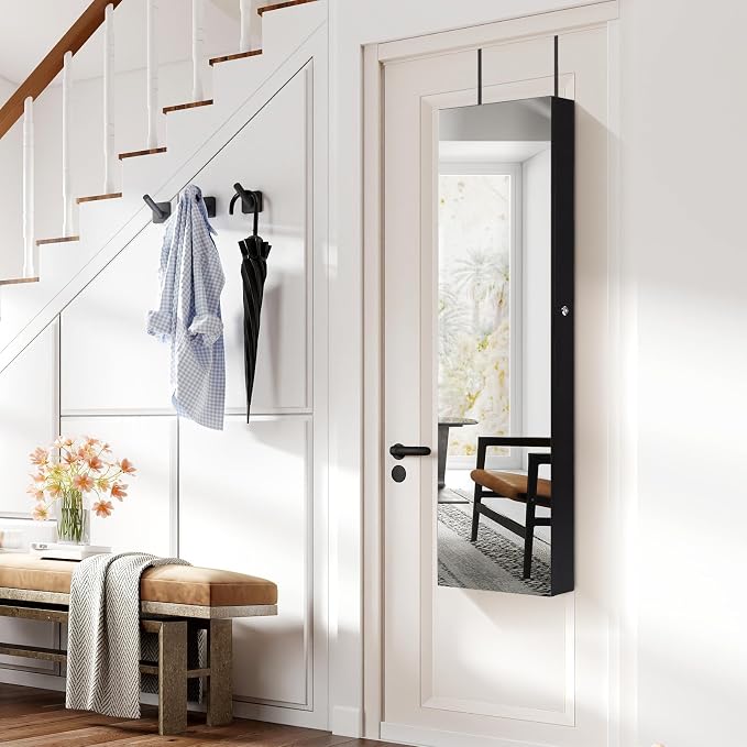 Giantex Wall Door Mounted Jewelry Armoire Cabinet - Image 8