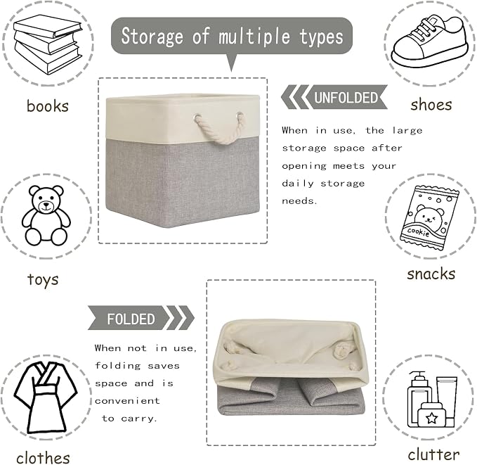 11inch cube storage bin, Fabric Storage Cubes - Image 5