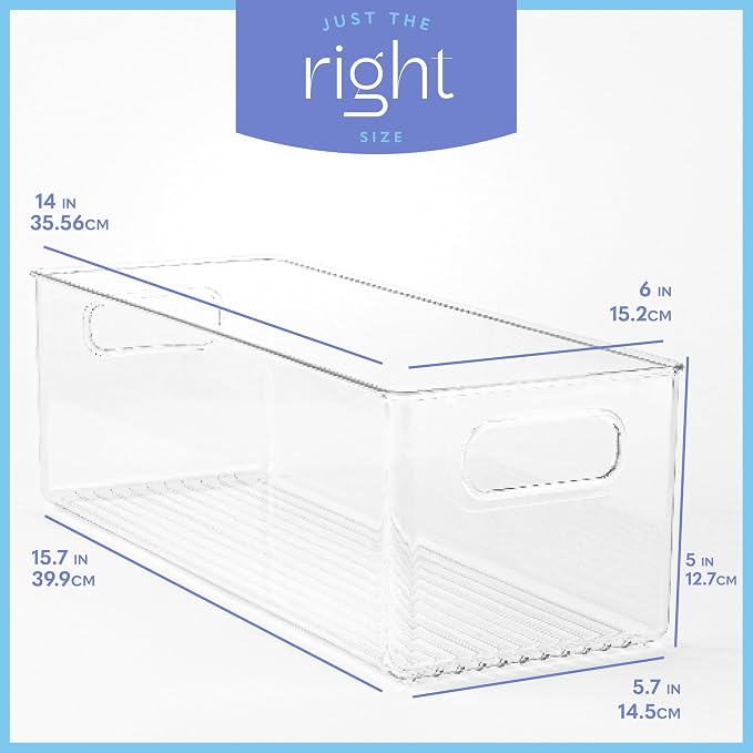 primebox Plastic Food Storage 4 Pack Clear Container Bin - Image 3