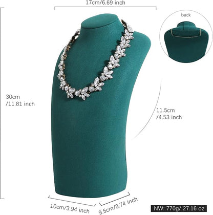 GemeShou Green necklace hanger jewelry organizer, Velvet jewelry stand necklace - Image 5