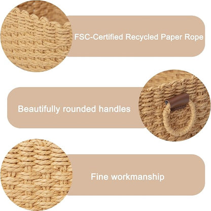 Small Paper rope baskets for Organizing, Cute woven storage Little basket for - Image 2