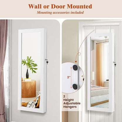 Giantex Jewelry Armoire Wall Door Mounted, Lockable Jewelry Cabinet - Image 6